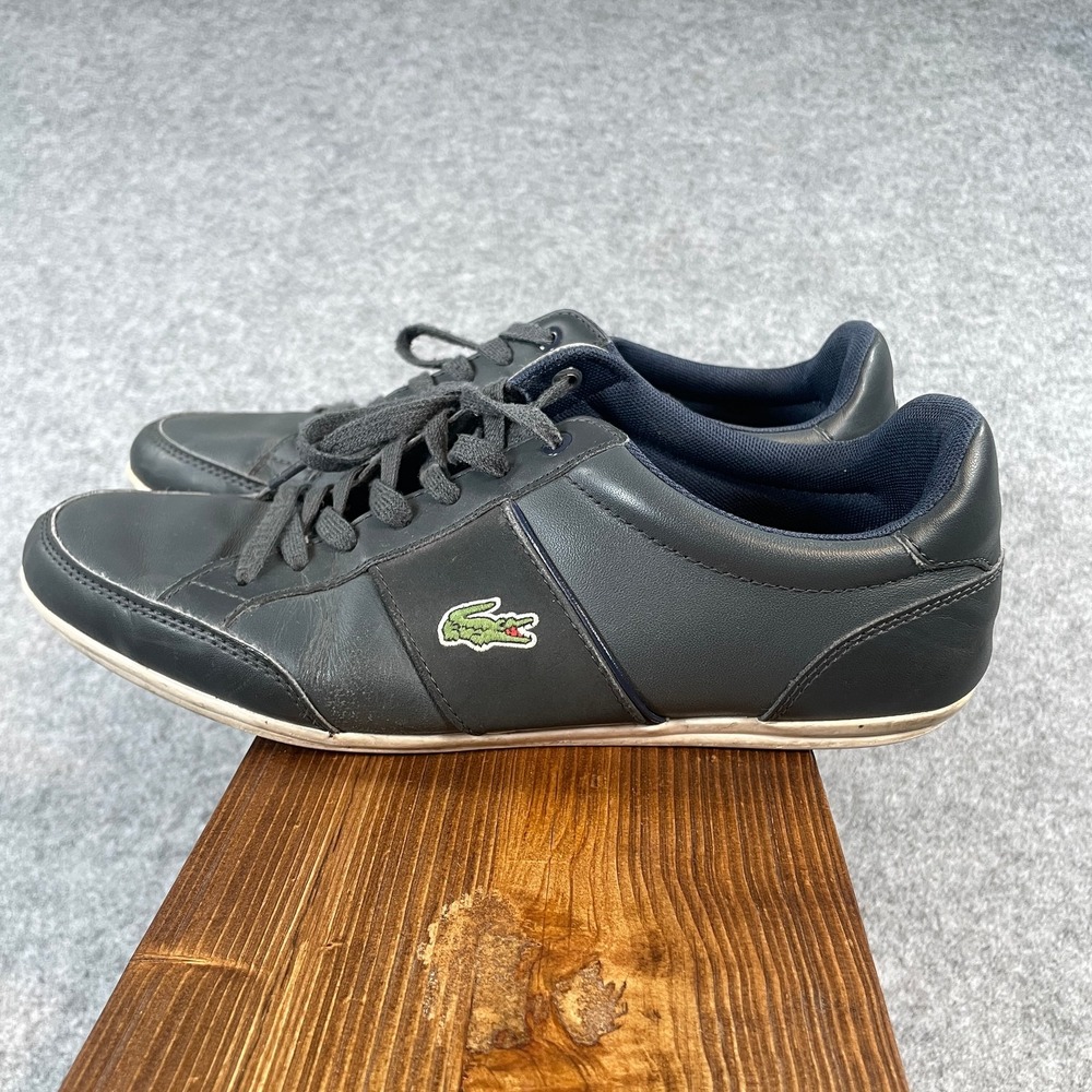 Lacoste Mens Nivolor 118 1 P CAM Sneakers Size 8 Leather Low Top Navy Blue